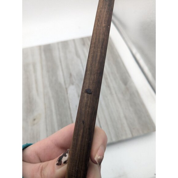 2 Prong Tine Meat Serving Fork Wood 10" Stainless Steel - Picture 8 of 8